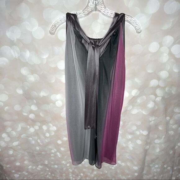 Wendye Chaitin Ombré 60’s Vibe Shift Sheer Mini Dress Size 2 - Picture 6 of 10